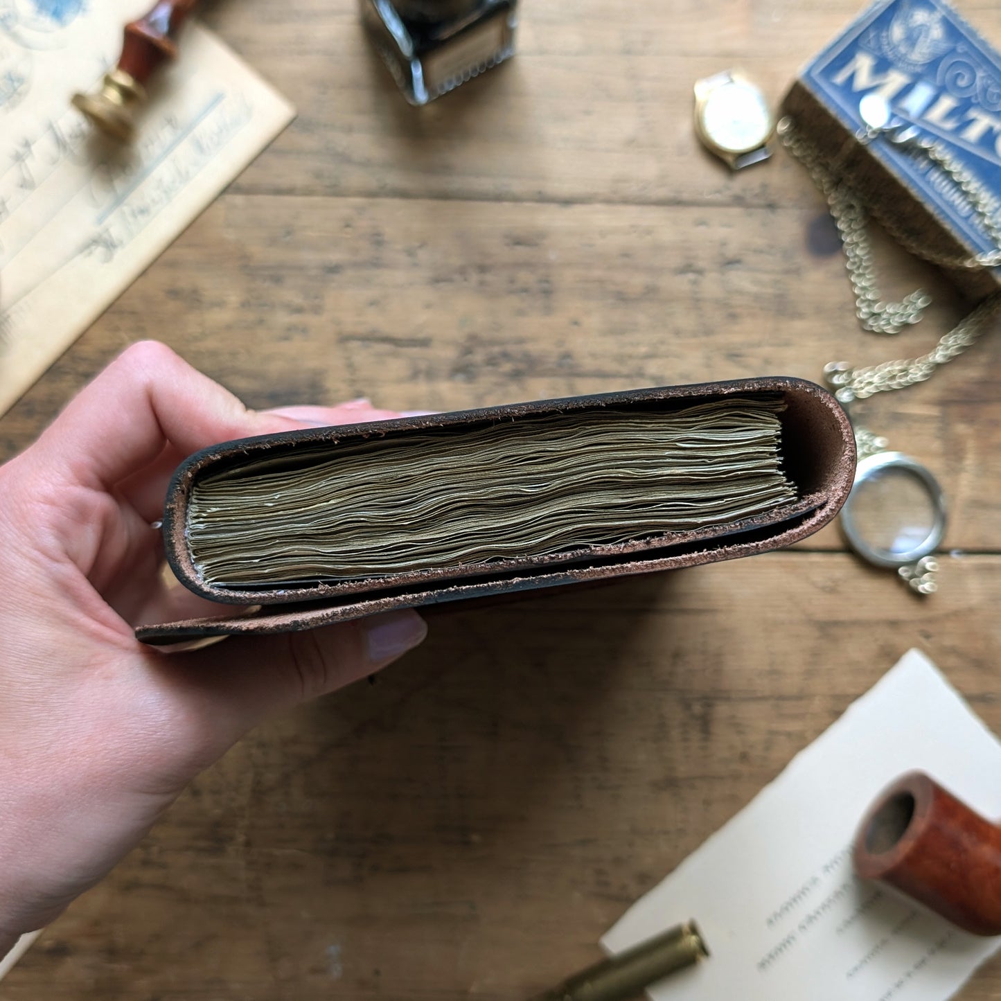 Jurnal din Piele Naturală cu Copertă Vintage - A6