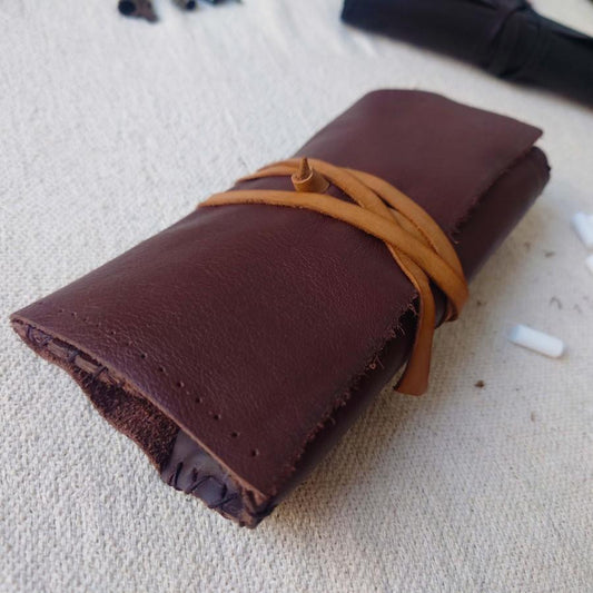 Portofel din Piele Naturală pentru Tutun cu Șnur